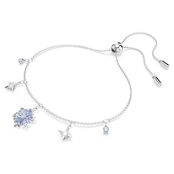 Magic bracelet, Snowflake, Blue, Rhodium plated - Swarovski, 5734244