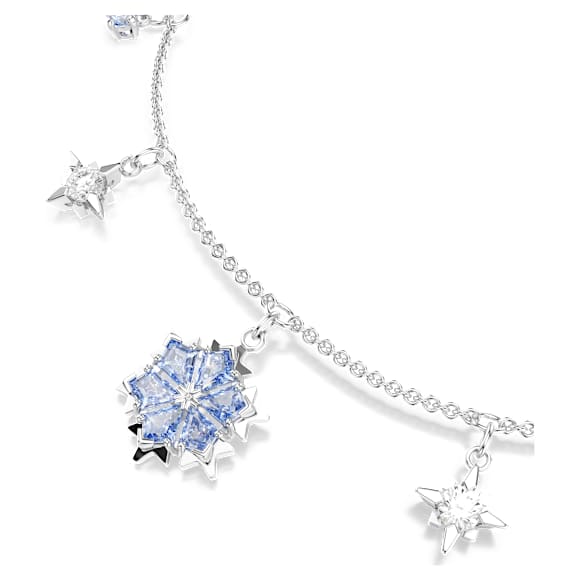 Magic bracelet, Snowflake, Blue, Rhodium plated - Swarovski, 5734244
