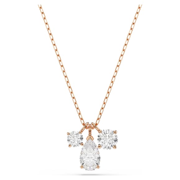 Obesek Mesmera, Mešani rezi, Bel, V videzu rožnatega zlata 18K - Swarovski, 5734245