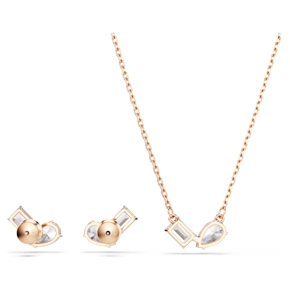 Mesmera 套装, 梨形切割, 八角形切割, 白色, 玫瑰金色饰面 - Swarovski, 5734246