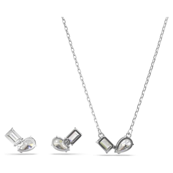 Mesmera set, Pear cut, Octagon cut, White, Rose gold-tone plated - Swarovski, 5734246