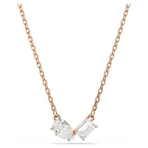 Conjunto Mesmera, Lapidação pera, Lapidação octogonal, Branco, Acabamento em ouro rosa de 18 quilates - Swarovski, 5734246