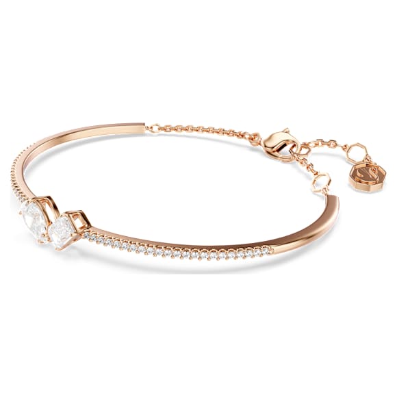 Mesmera bangle, Mixed cuts, White, Rose gold-tone plated - Swarovski, 5734247