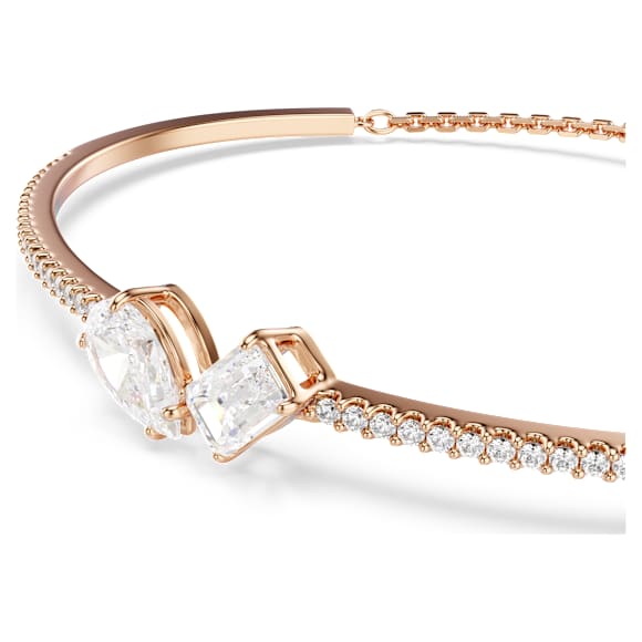 Mesmera 手镯, 混合切割, 白色, 镀玫瑰金色调 - Swarovski, 5734247