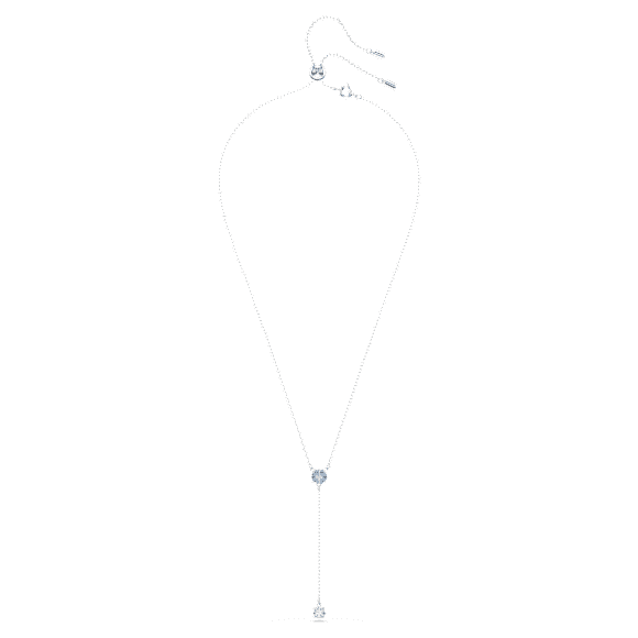Stilla Attract Y字型ネックレス, ラウンドカット, ブルー, ロジウム・プレーティング - Swarovski, 5734249