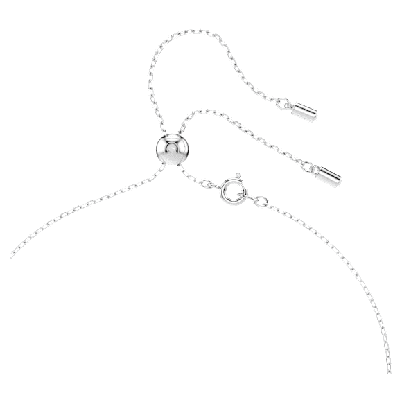 Stilla Attract Y字型ネックレス, ラウンドカット, ブルー, ロジウム