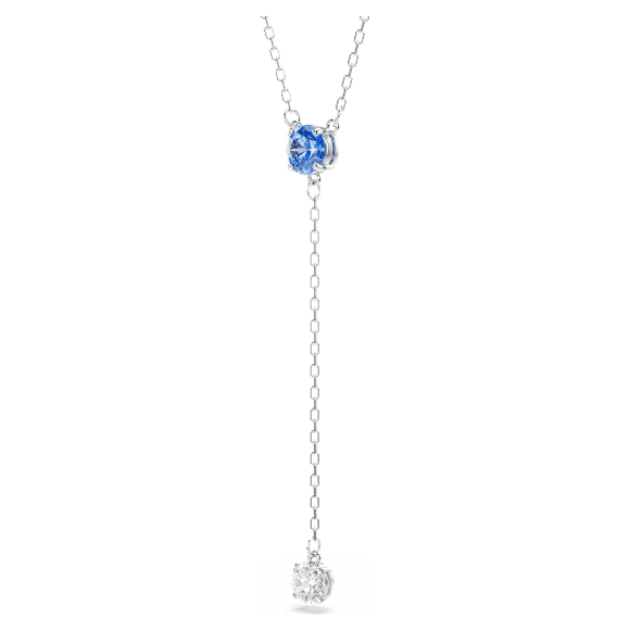 Stilla Attract Y字型ネックレス, ラウンドカット, ブルー, ロジウム・プレーティング - Swarovski, 5734249