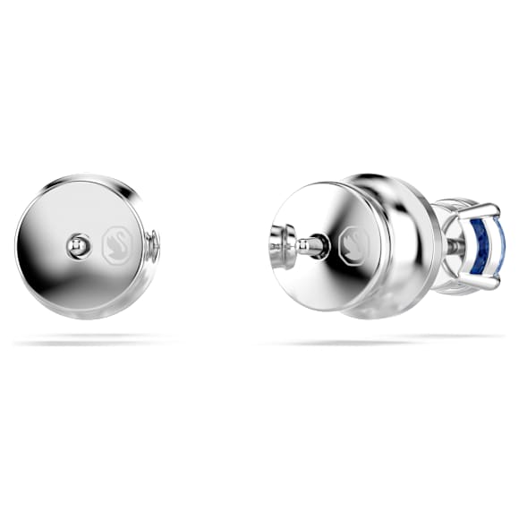 Stilla Attract stud earrings, Round cut, White, Rhodium plated - Swarovski, 5734250