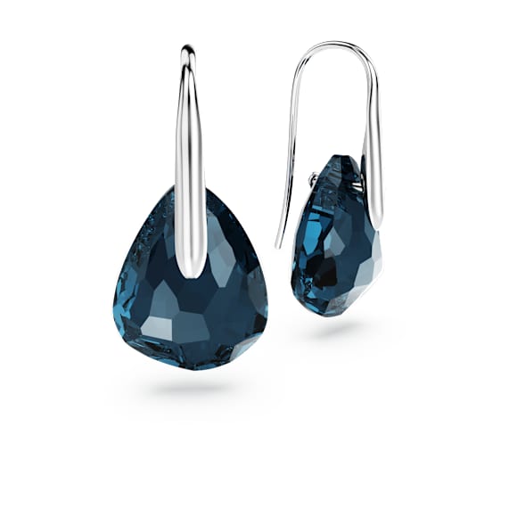 Pendientes Galet, Azul oscuro, Baño de rodio - Swarovski, 5734267