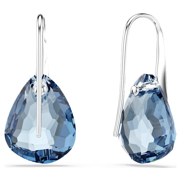Galet drop earrings, Blue, Rhodium plated - Swarovski, 5734267