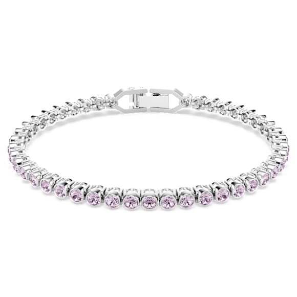 Imber Emily Tennisブレスレット, ラウンドカット, パープル, ロジウム・プレーティング - Swarovski, 5734277