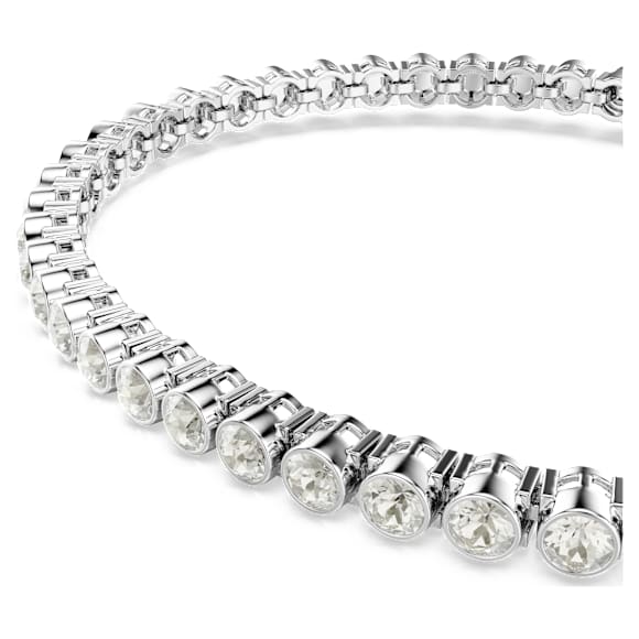Imber Emily Tennis 手鏈, 圓形切割, 白色, 鍍白金色 - Swarovski, 5734279
