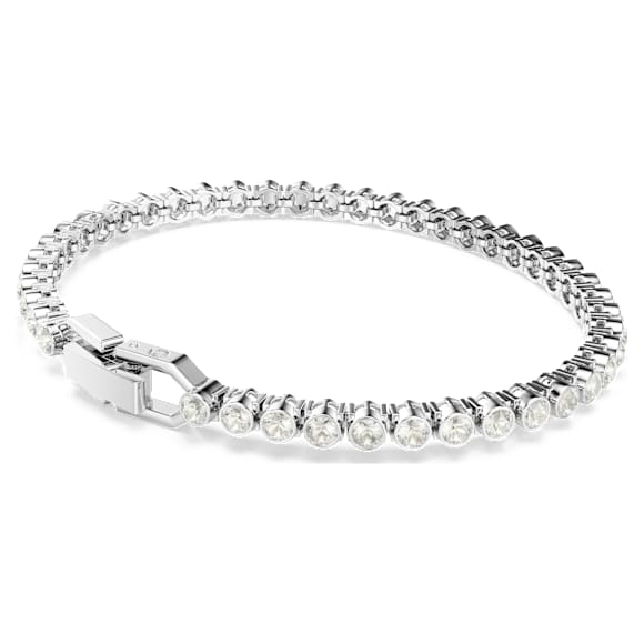 Imber Emily Tennis 手鏈, 圓形切割, 白色, 鍍白金色 - Swarovski, 5734279