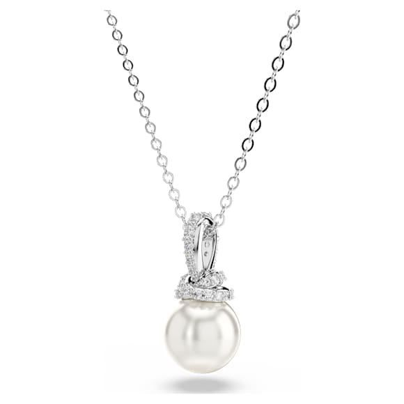 Originally set, Pavé, Crystal pearl, White, Rhodium plated - Swarovski, 5734280