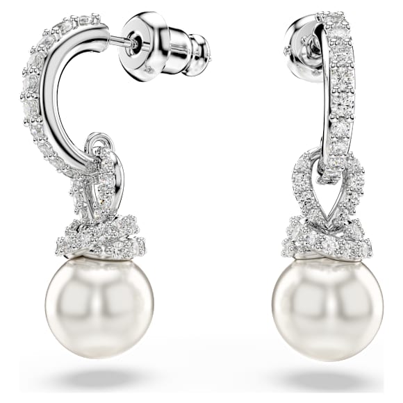 Originally set, Pavé, Crystal pearl, White, Rhodium plated - Swarovski, 5734280
