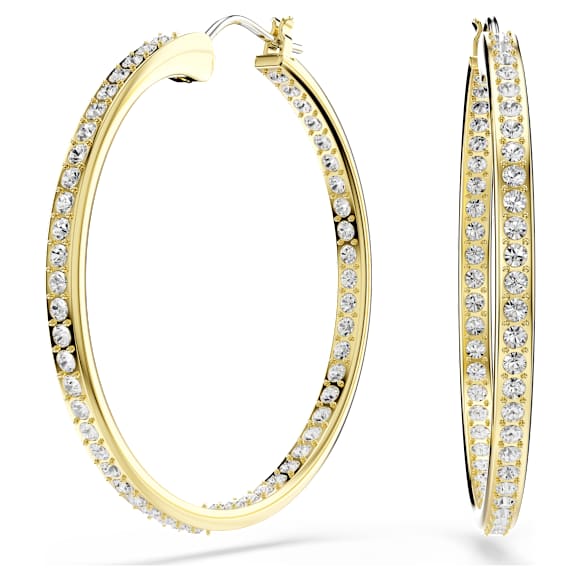 Sommerset hoop earrings, White, Gold-tone plated - Swarovski, 5734281