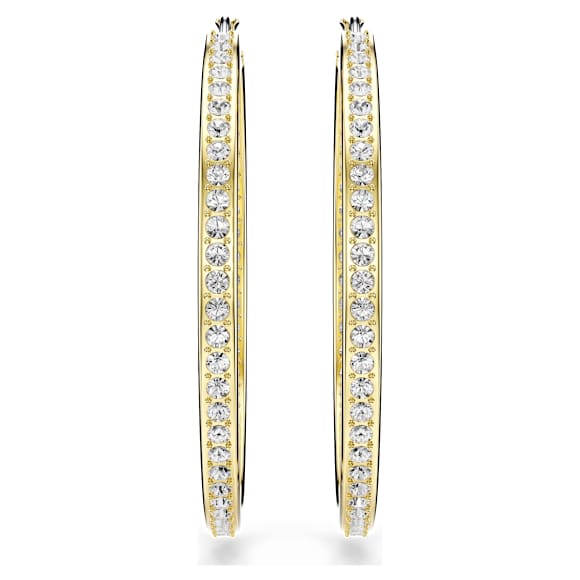 Kruhové náušnice Sommerset, Bílá, Povrchová úprava z 18k zlata - Swarovski, 5734281