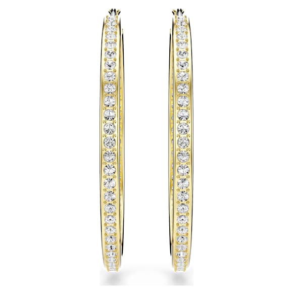 Sommerset hoop earrings, White, Gold-tone plated - Swarovski, 5734281