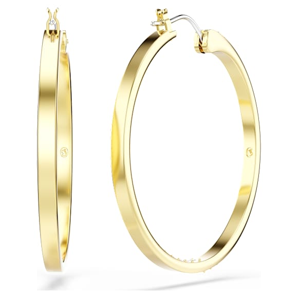 Sommerset 大圈耳環, 白色, 18K 金飾面 - Swarovski, 5734281