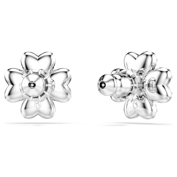 Symbolica stud earrings, Clover, Blue, Rhodium plated - Swarovski, 5734545