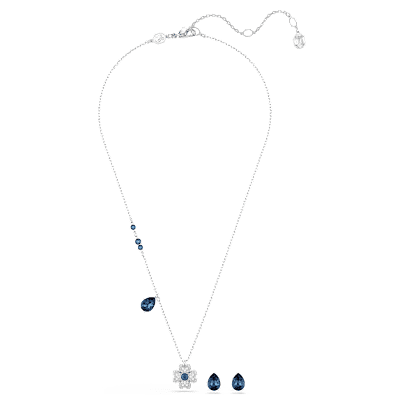 Symbolica set, Clover, Blue, Rhodium plated - Swarovski, 5734546