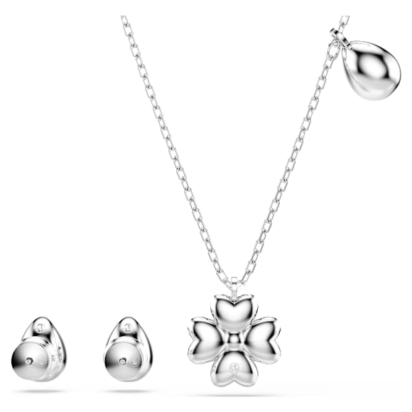 Symbolica set, Clover, Blue, Rhodium plated - Swarovski, 5734546