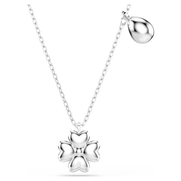 Symbolica necklace, Clover, Blue, Rhodium plated - Swarovski, 5734553