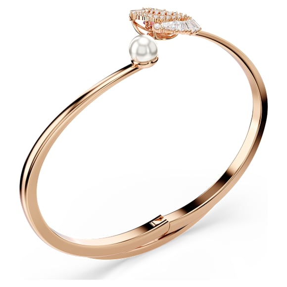 Swan 手鐲, 飛舞天鵝, 紅色, 鍍金（玫瑰金色飾面） - Swarovski, 5734556