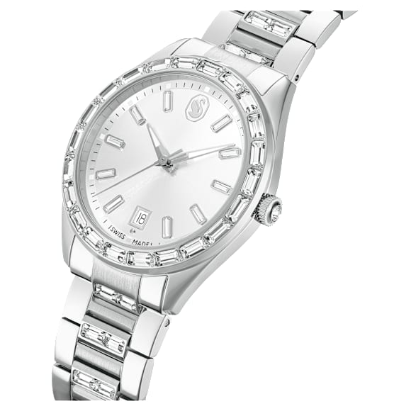 Matrix date ウォッチ, スイス製, メタルブレスレット, シルバー系, ステンレス鋼 - Swarovski, 5734665
