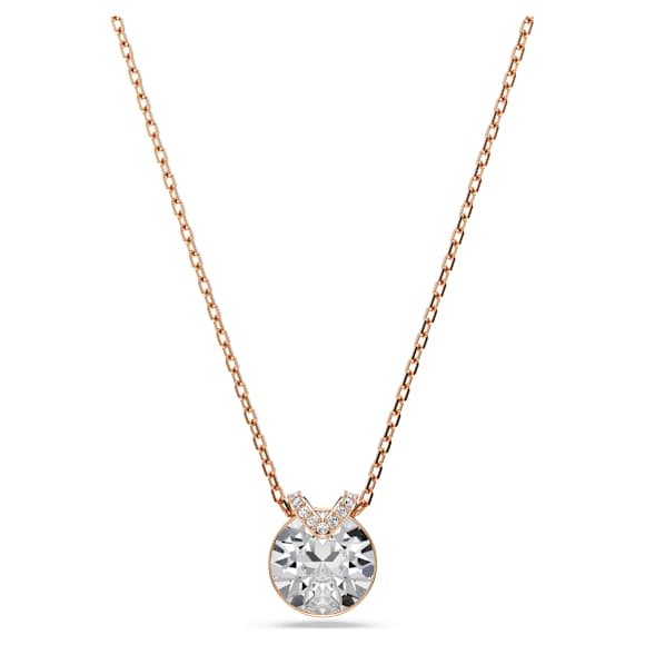 Bella V 套裝, 圓形切割, 白色, 鍍金（玫瑰金色飾面） - Swarovski, 5734674