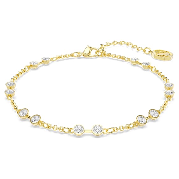 Swarovski Remix Collection strand, Round cut, White, Gold-tone plated - Swarovski, 5734677