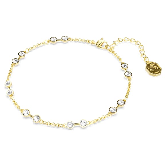 Swarovski Remix Collection strand, Round cut, White, Gold-tone plated - Swarovski, 5734677