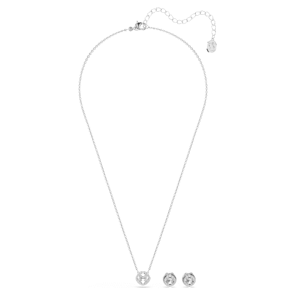 Set Una Angelic, Taglio Round, Bianco, Placcato rodio - Swarovski, 5734678