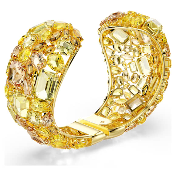 Gema cuff, Yellow, Gold-tone plated - Swarovski, 5734986