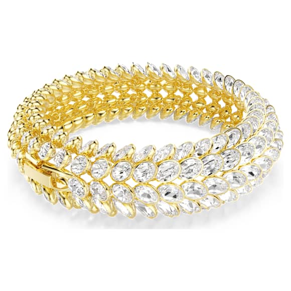 Idyllia 手链, 椭圆形切割, 白色, 金色饰面 - Swarovski, 5734990