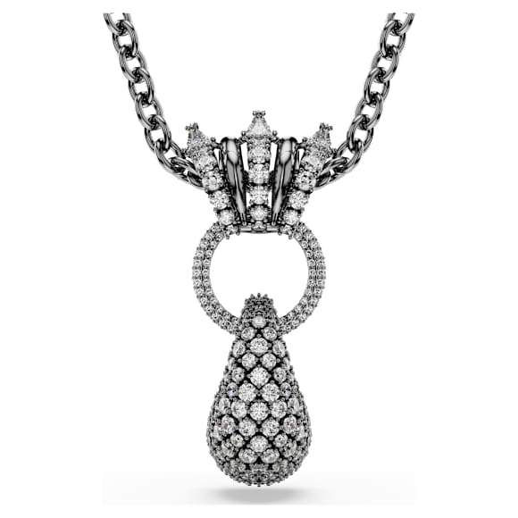 Sublima pendant, Mixed cuts, White, Ruthenium plated - Swarovski, 5735224