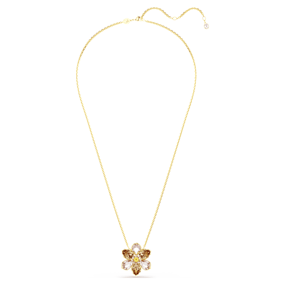Idyllia pendant and brooch, Mixed cuts, Flower, Multicolored, Gold-tone plated - Swarovski, 5735227