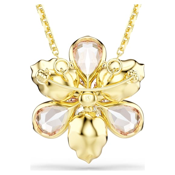 Idyllia pendant and brooch, Mixed cuts, Flower, Multicolored, Gold-tone plated - Swarovski, 5735227