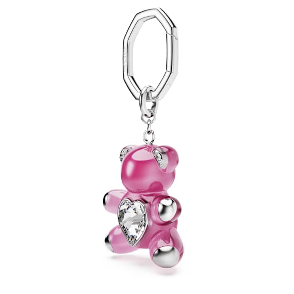 Porte-clés Teddy, Ours, Rose, Métal rhodié - Swarovski, 5735365