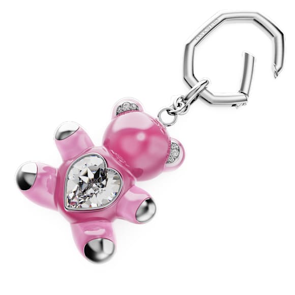 Porte-clés Teddy, Ours, Rose, Métal rhodié - Swarovski, 5735365