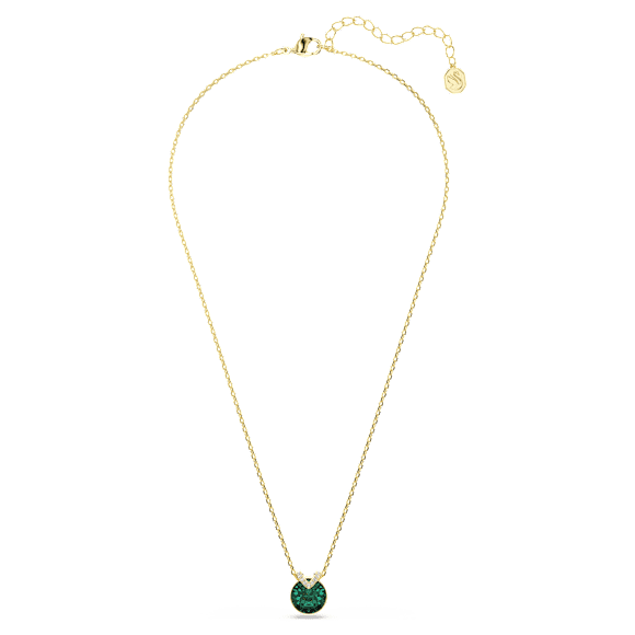 Colgante Bella V, Talla redonda, Verde, Baño tono oro - Swarovski, 5735387