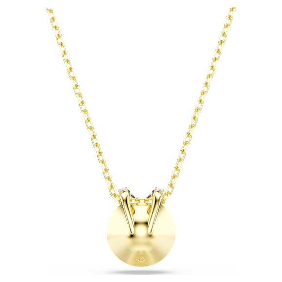 Bella V pendant, Round cut, Green, 18K gold finish - Swarovski, 5735387
