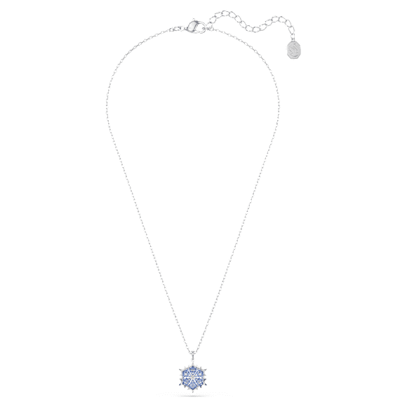Colgante Magic, Copo de nieve, Azul, Baño de rodio - Swarovski, 5735399
