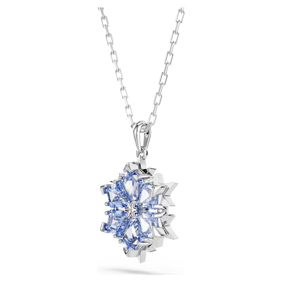 Colgante Magic, Copo de nieve, Azul, Baño de rodio - Swarovski, 5735399
