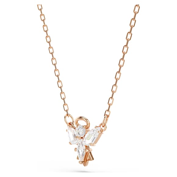 Naszyjnik Magic, Anioł, Biały, Wykończenie z 18-karatowego różowego złota - Swarovski, 5735417