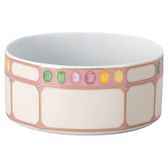 Idyllia cereal bowl, Porcelain, Crystal print motif, Gemstone, Multicolored - Swarovski, 5735516