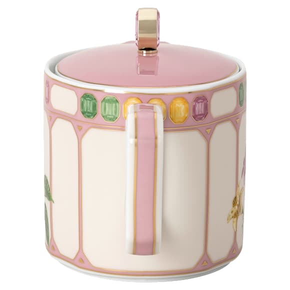 Idyllia teapot, Porcelain, Crystal print motif, Flycatcher, Small, Multicolored - Swarovski, 5735526