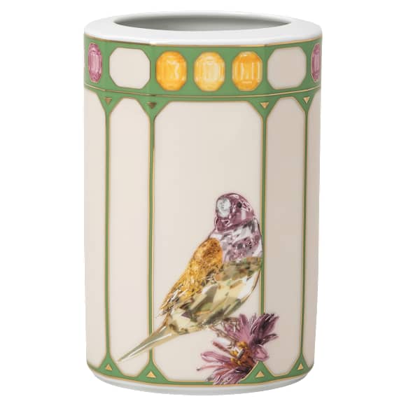 Vaza Idyllia, Porcelan, Motiv kristalnega potiska, kakadu, Majhna, Večbarvna - Swarovski, 5735527