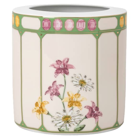 Idyllia 꽃병, 포슬린, 크리스털 프린트 모티브, 플라이캐처, 미디엄, 멀티컬러 - Swarovski, 5735528