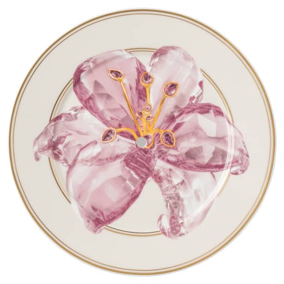 Idyllia étagère, Porcelain, Crystal print motif, Lily citron, Small, Multicolored - Swarovski, 5735529
